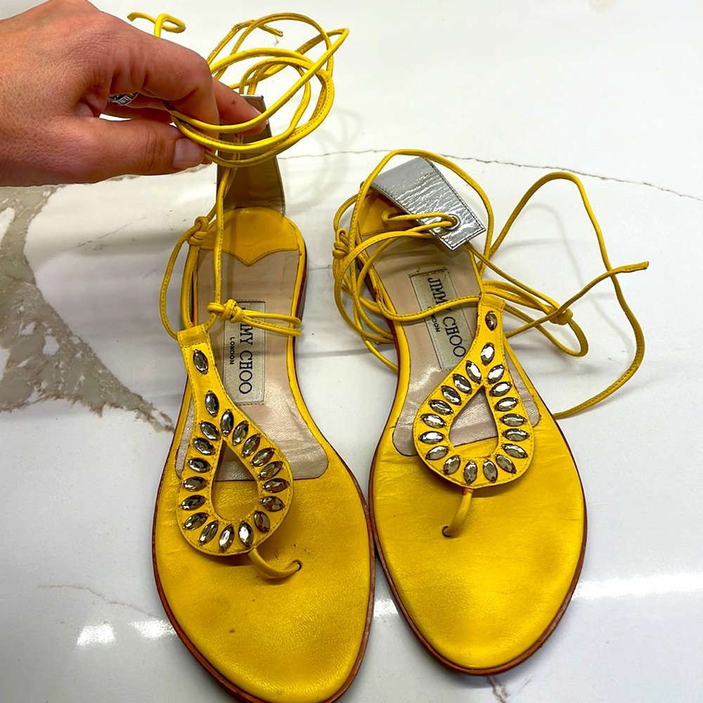 Jimmy Choo gladiator sandals with jewels